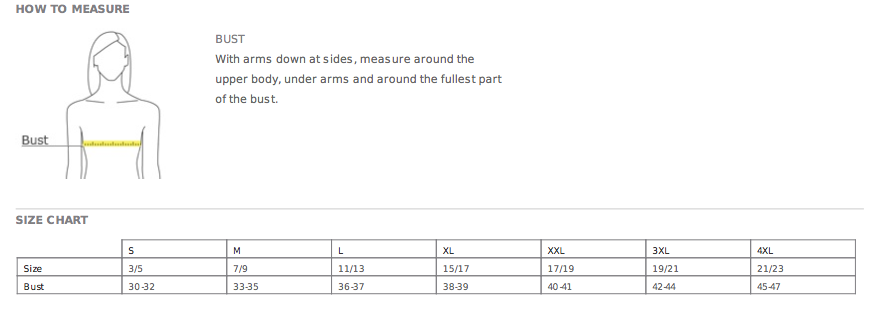 TMR Tshirt Ladies Specs