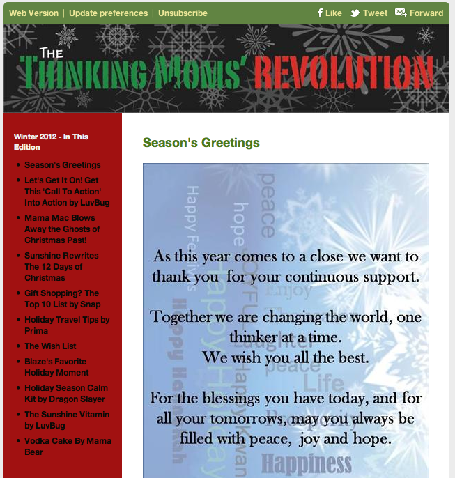 TMR Winter 2012 Newsletter