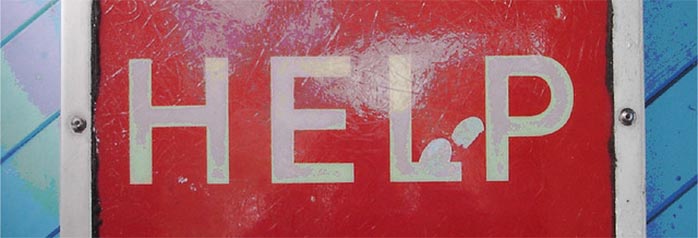 Help sign - red ad white